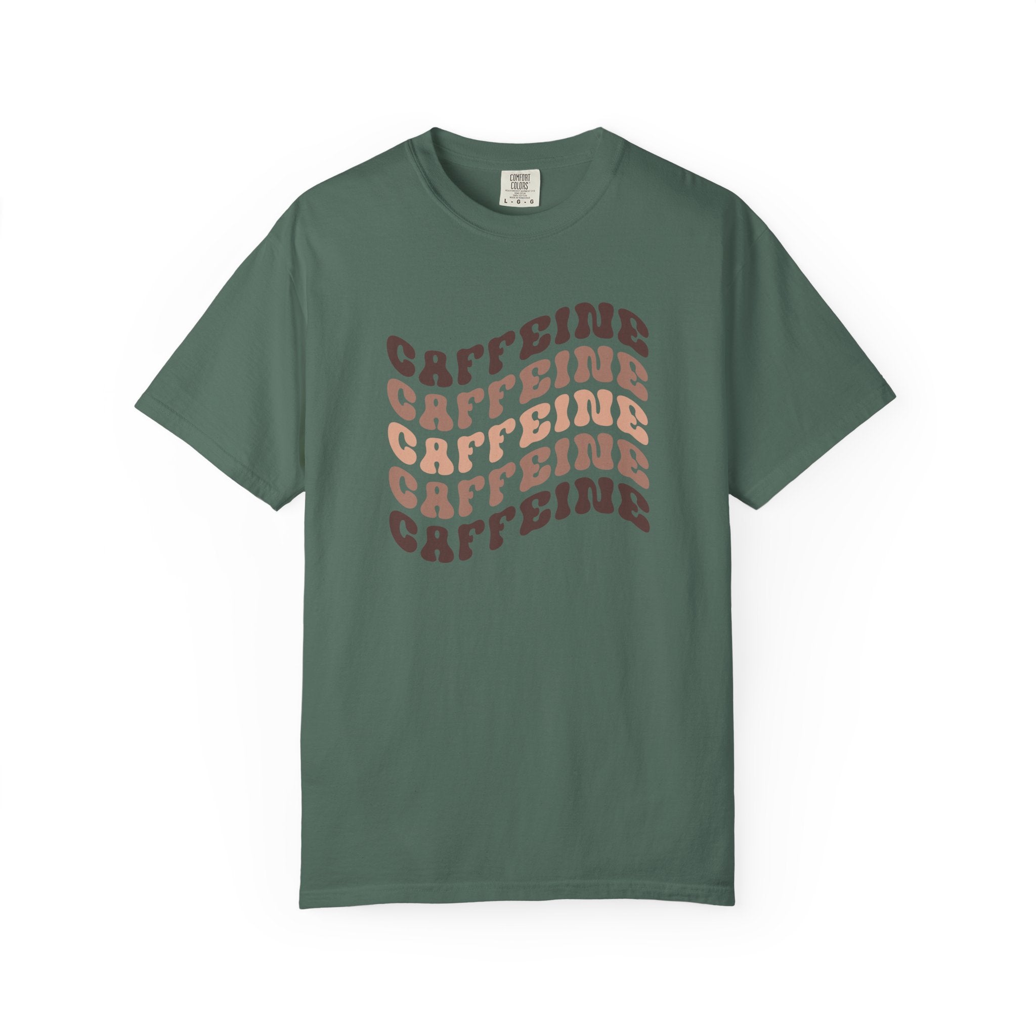 Caffeine Wave T-Shirt | Retro Caffeine Wave T-Shirt | Comfort Colors 1717 | Wavy Text Coffee Lover Gift