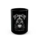Personalized Standard Schnauzer black ceramic coffee mug with custom dog name