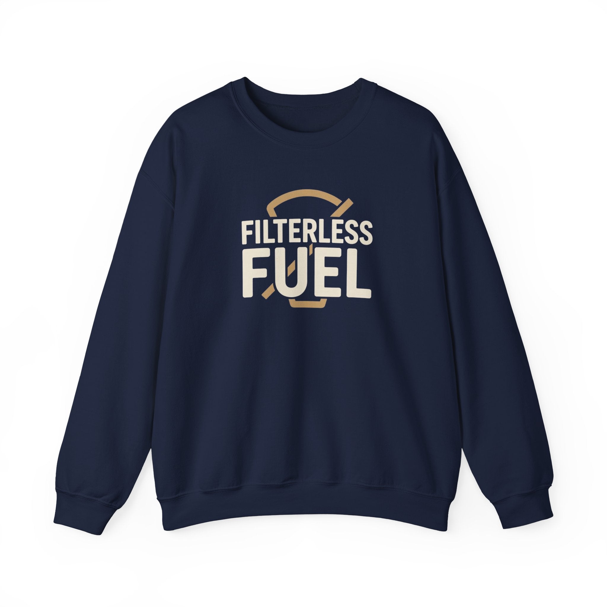 Filterless Fuel Funny Coffee Sweatshirt – Retro Unisex Fleece Crewneck