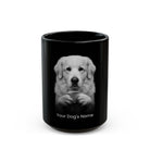 Personalized Slovak Cuvac black ceramic coffee mug with custom dog name