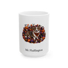 Personalized Cardigan Welsh Corgi dog Halloween mug, 11oz white ceramic, with custom pet name on front