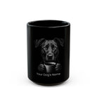 Personalized Beauceron black ceramic coffee mug with custom dog name