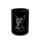 Personalized Thai Ridgeback black ceramic coffee mug with custom dog name