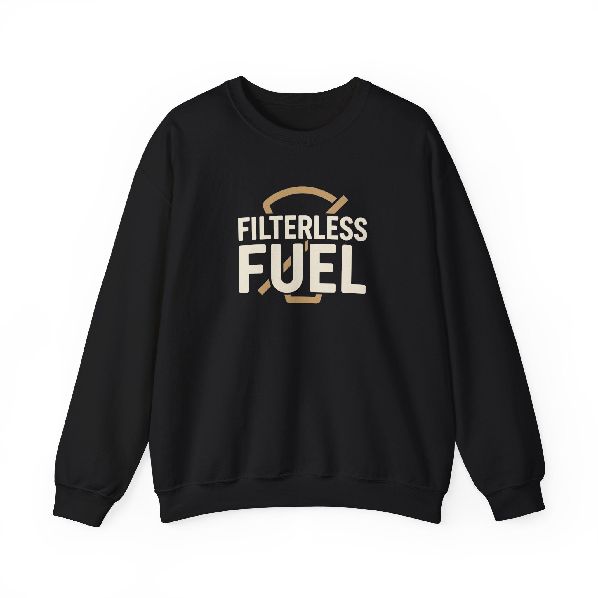 Filterless Fuel Funny Coffee Sweatshirt – Retro Unisex Fleece Crewneck