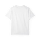 Back view of a plain white Comfort Colors 1717 unisex cotton t-shirt.