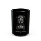 Personalized Scottish Deerhound black ceramic coffee mug with custom dog name