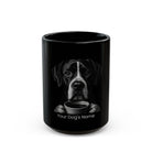 Personalized Braque du Bourbonnais black ceramic coffee mug with custom dog name