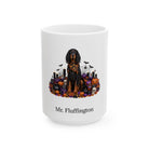 Personalized Gordon Setter dog Halloween mug, 15oz white ceramic, with custom pet name on front