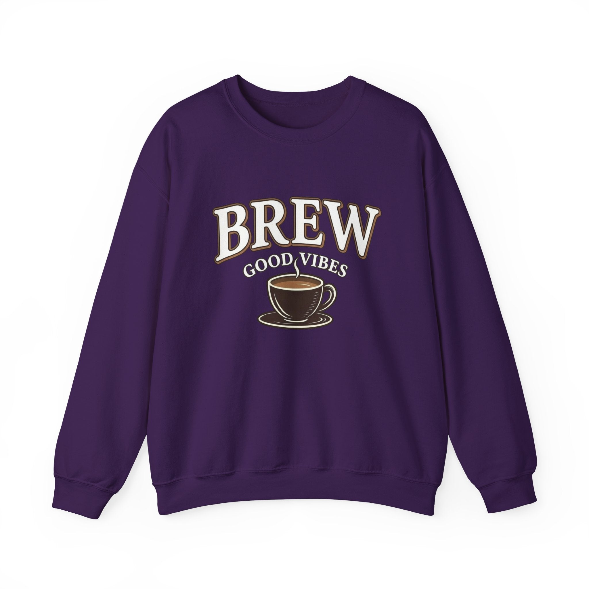 Brew Good Vibes Coffee Sweatshirt – Vintage Unisex Cotton Blend Crewneck