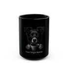 Personalized Danish-Swedish Farmdog black ceramic coffee mug with custom dog name