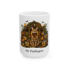 Angled Ocicat cat Halloween mug with personalized pet name and fall design — image 3