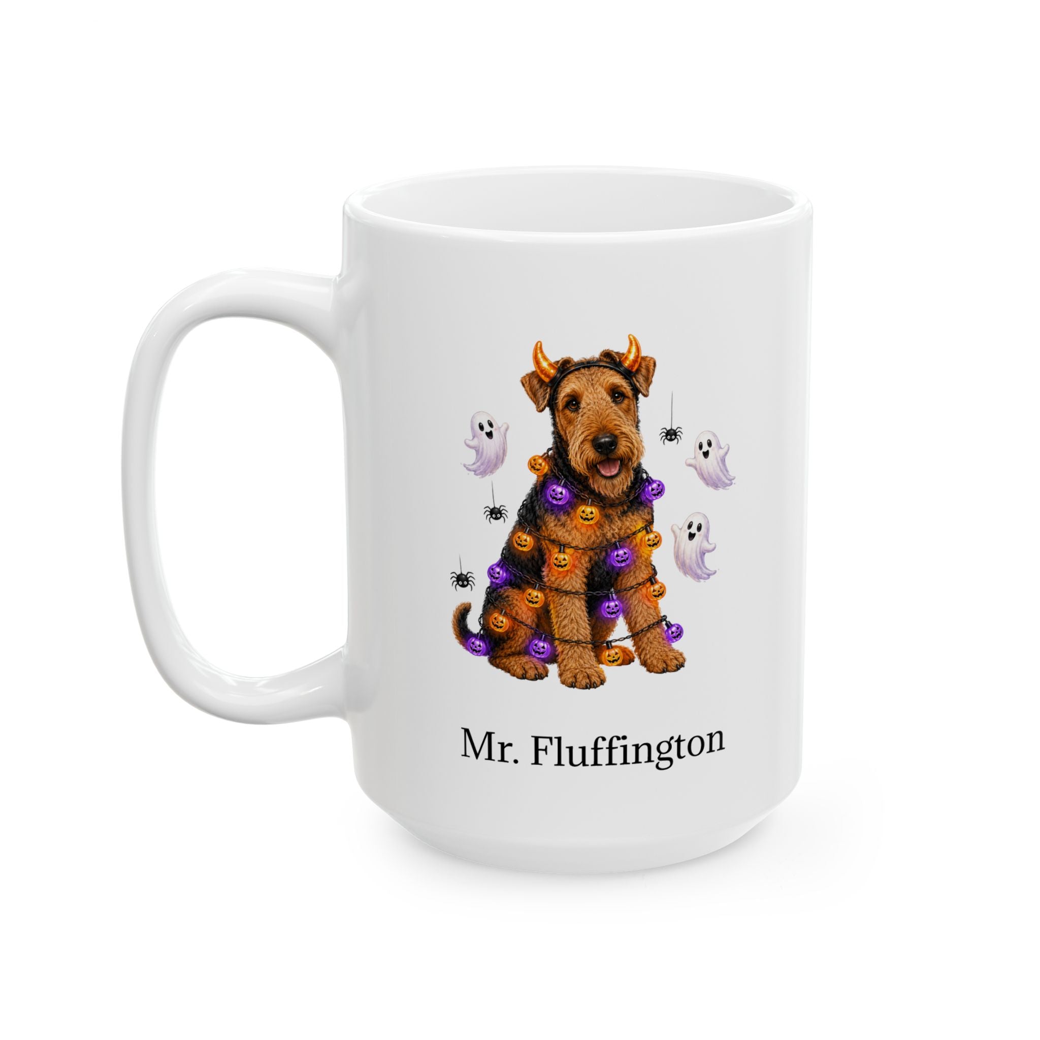 Personalized Airedale Terrier Halloween Mug – Custom Dog Lover Gift