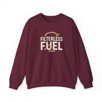 Filterless Fuel Funny Coffee Sweatshirt – Retro Unisex Fleece Crewneck