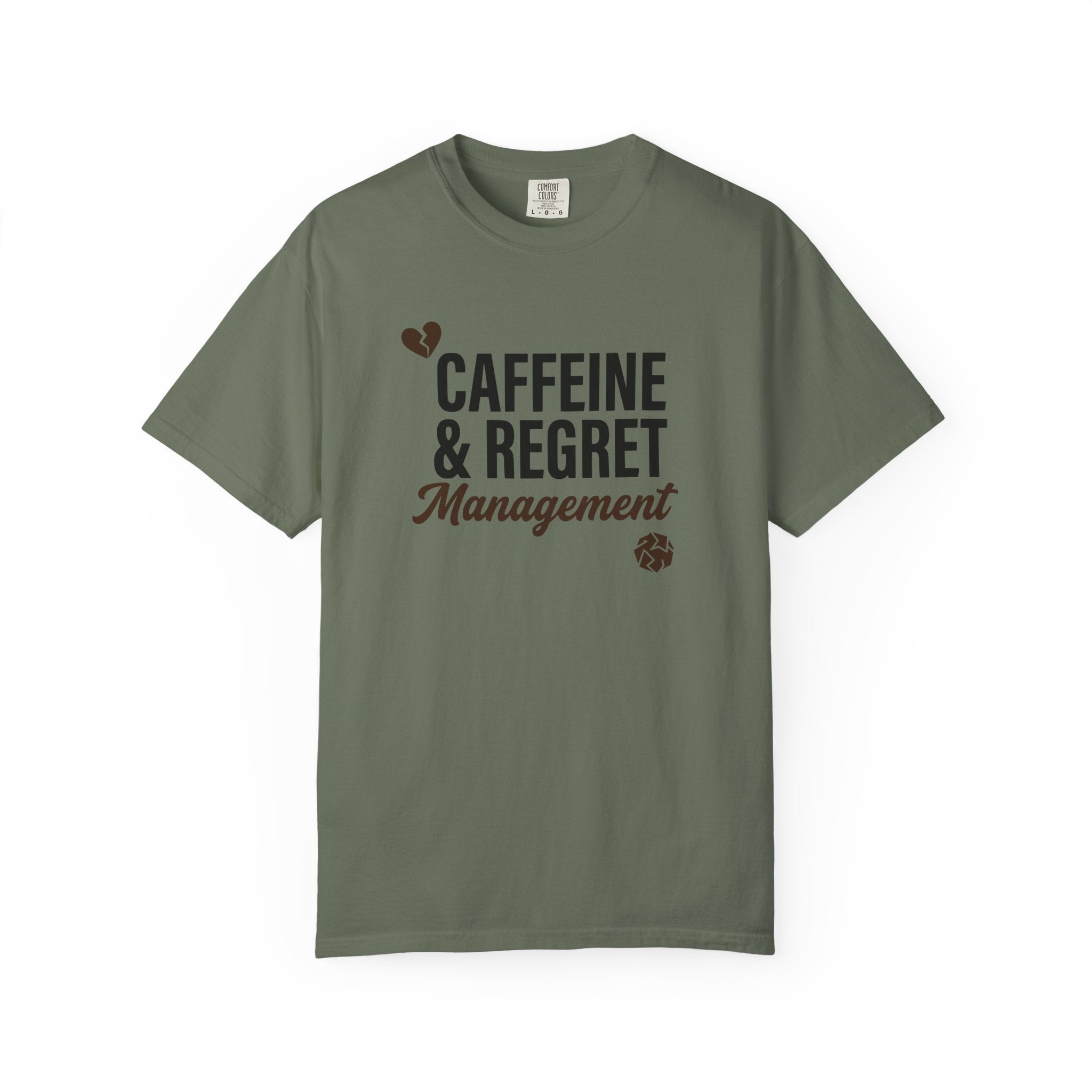 Caffeine & Regret Management T-Shirt | Vintage Garment-Dyed Relaxed Tee