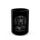 Personalized Boykin Spaniel black ceramic coffee mug with custom dog name