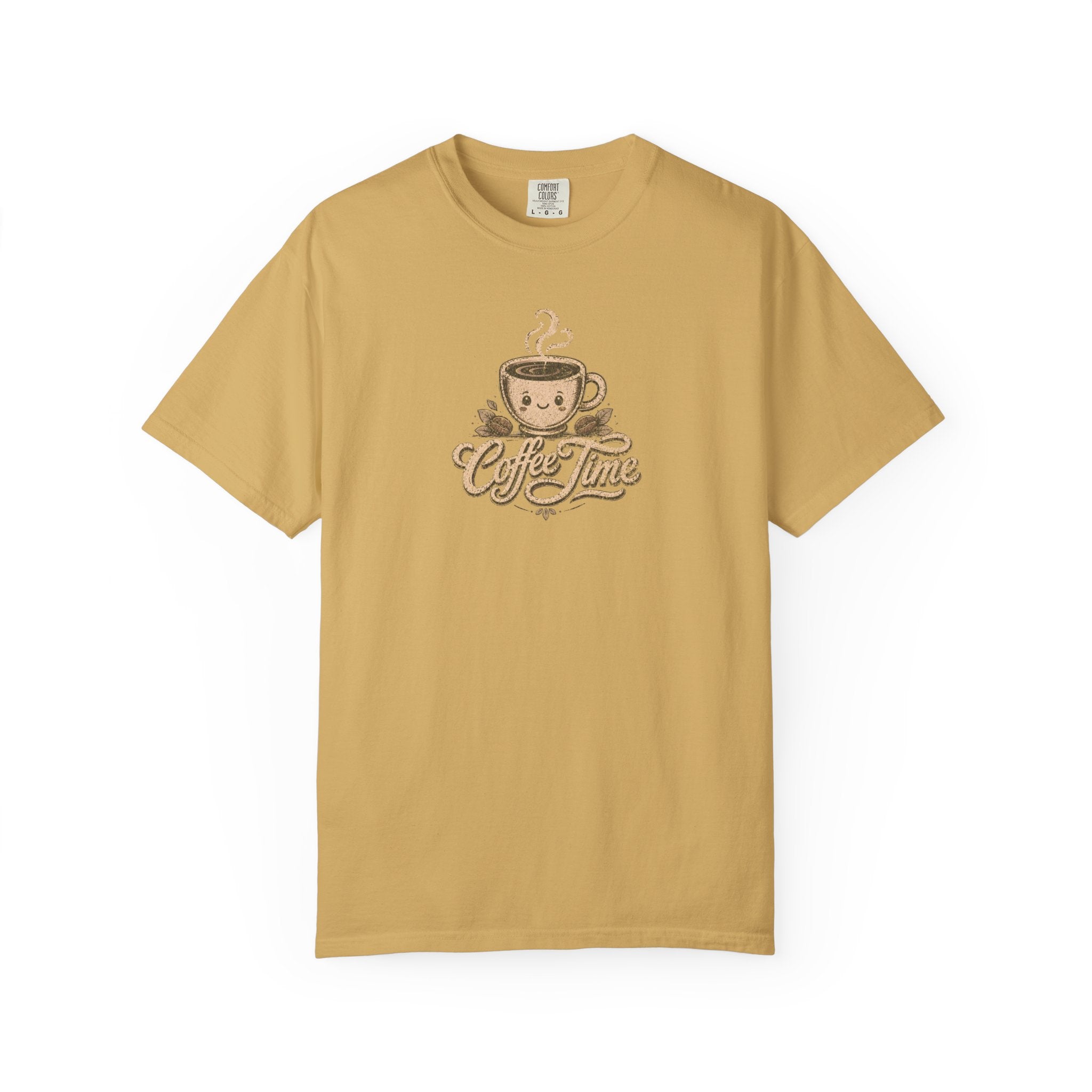 Vintage Coffee Time Heavyweight Cotton Graphic T-Shirt