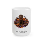 Personalized Boykin Spaniel dog Halloween mug, 11oz white ceramic, with custom pet name on front