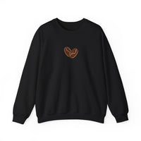 Brevity Brew Coffee Bean Heart Sweatshirt – Minimalist Cotton Crewneck