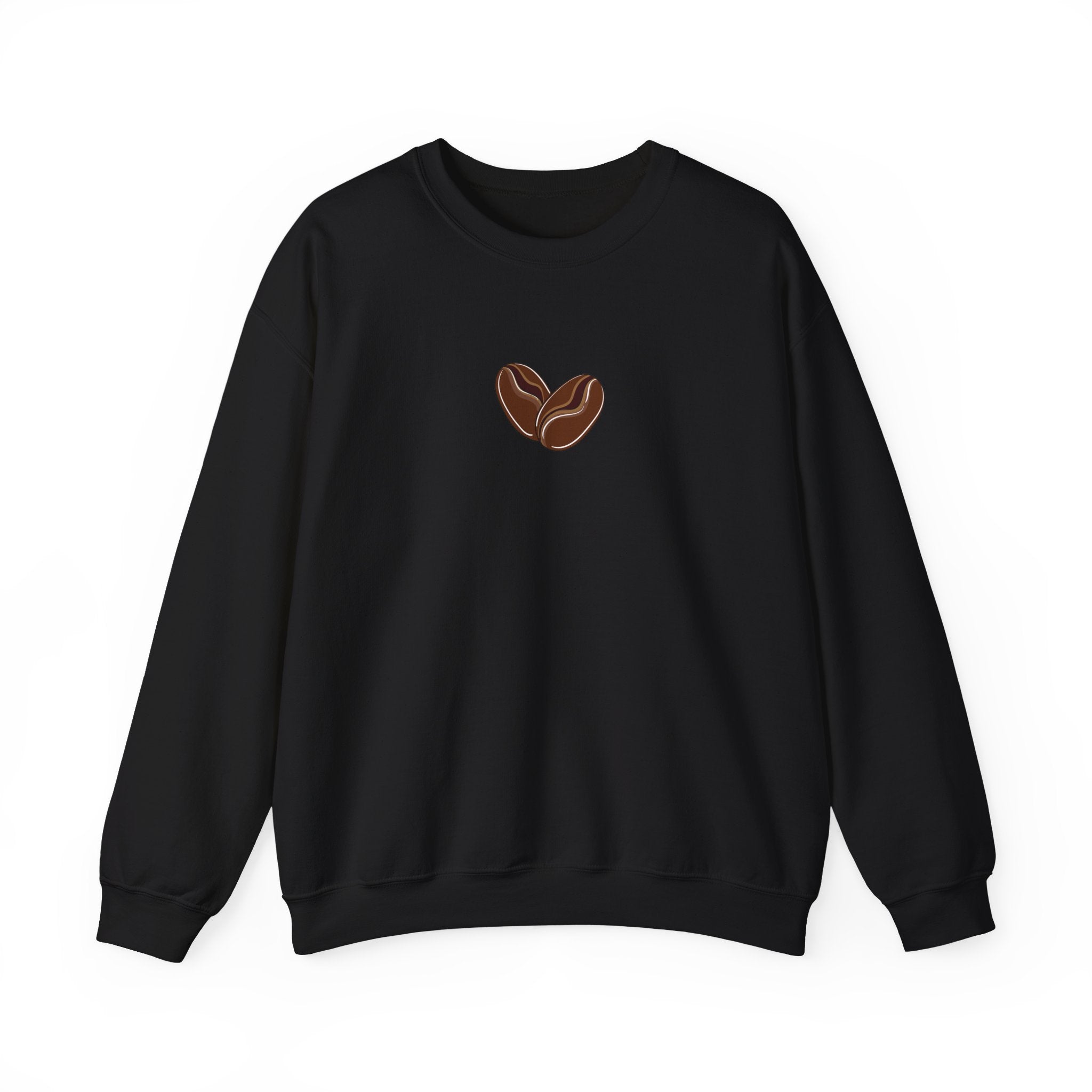 Brevity Brew Coffee Bean Heart Sweatshirt – Minimalist Cotton Crewneck