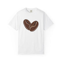 Comfort Colors Coffee Heart Shirt – Minimalist Coffee Bean Tee – Vintage Wash Aesthetic Top – Oversized Barista Gift