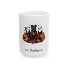 Personalized Staffordshire Bull Terrier dog Halloween mug, 11oz white ceramic, with custom pet name on front