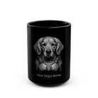 Personalized Golden Retriever black ceramic coffee mug with custom dog name
