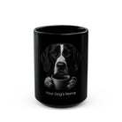 Personalized Treeing Walker Coonhound black ceramic coffee mug with custom dog name