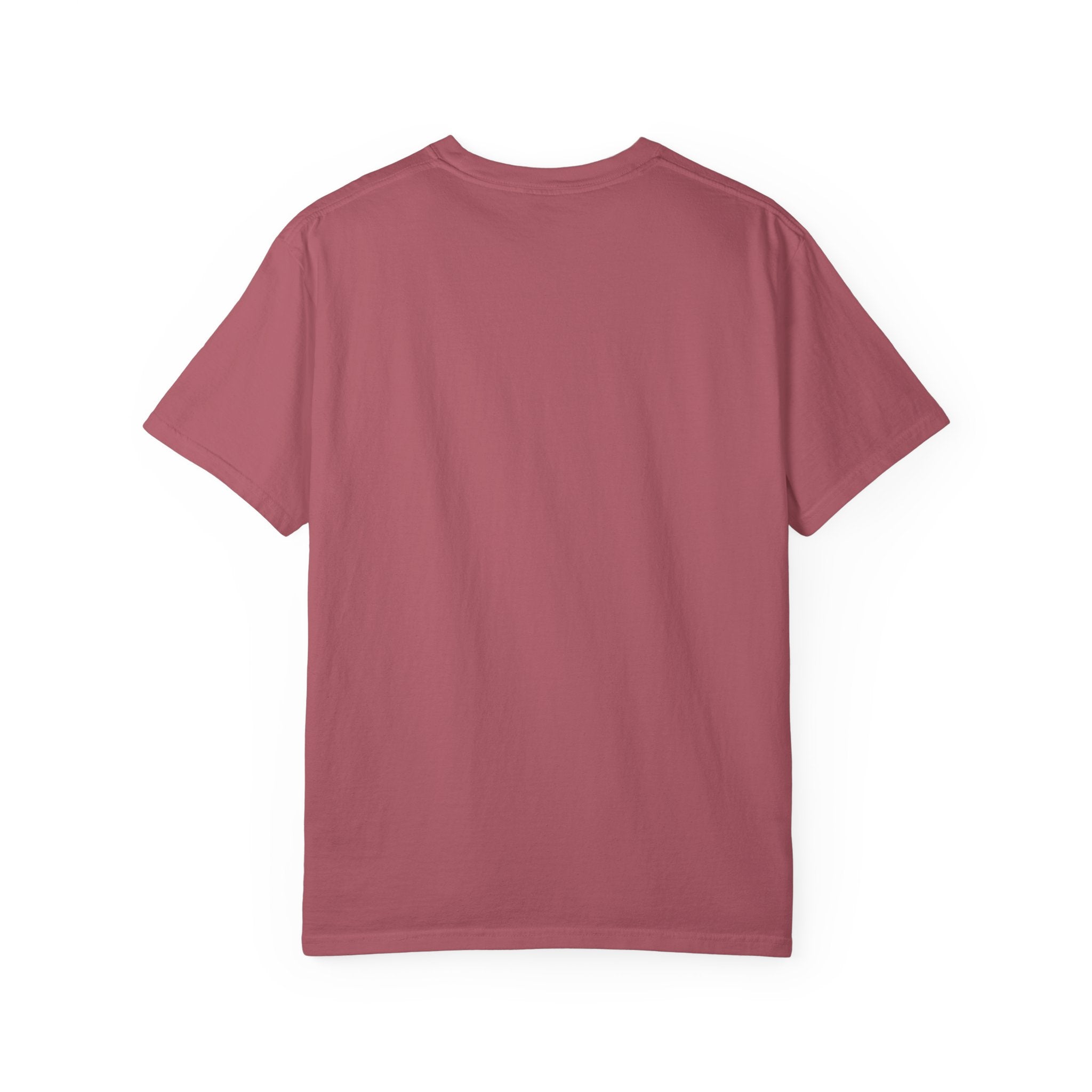 A plain, dusty rose-colored unisex t-shirt shown from the back.