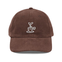 Embroidered Coffee Cap | 100% Cotton Corduroy | Retro Aesthetic