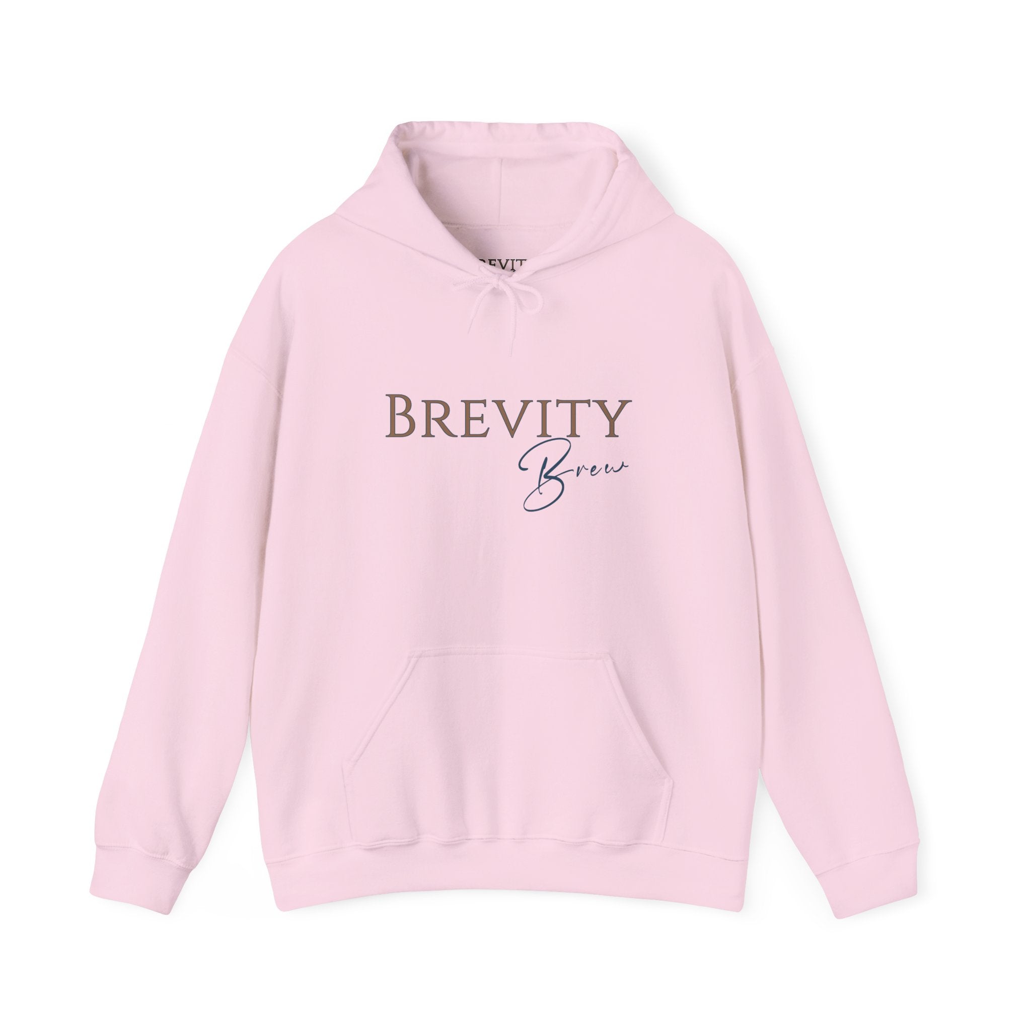 Minimalist Brevity Brew Hoodie - Aesthetic Script Logo Pullover - Cozy Unisex Oversized Sweatshirt