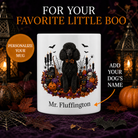 Personalized Poodle Halloween Mug – Custom Dog Name Gift – front view with no handle
