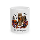 Personalized American Bobtail cat ceramic coffee mug with Halloween artwork and custom name — image 2
