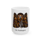 Personalized Oriental Shorthair cat Halloween mug, 15oz white ceramic, with custom pet name on front