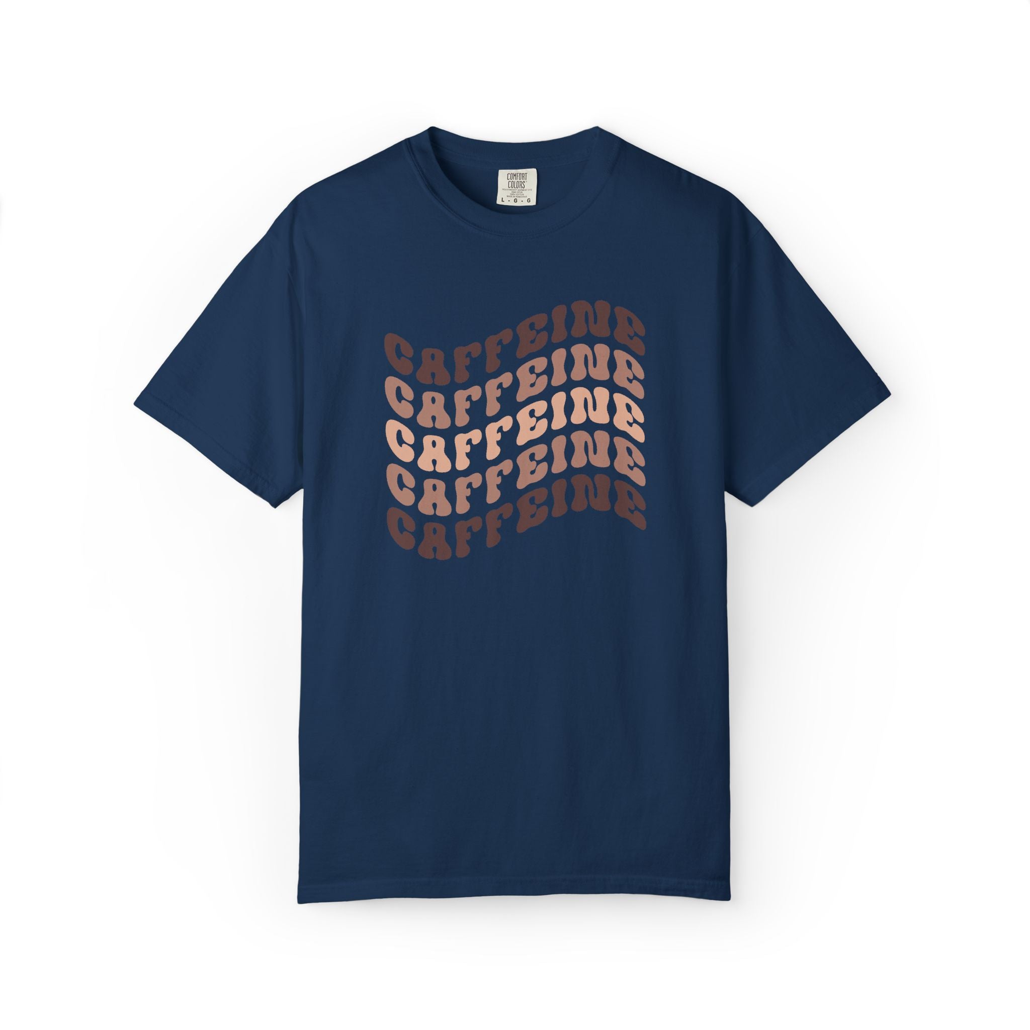Caffeine Wave T-Shirt | Retro Caffeine Wave T-Shirt | Comfort Colors 1717 | Wavy Text Coffee Lover Gift