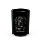 Personalized Drentsche Patrijshond black ceramic coffee mug with custom dog name