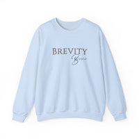 Brevity Brew Crewneck Sweatshirt – Minimal White Embroidered Pullover