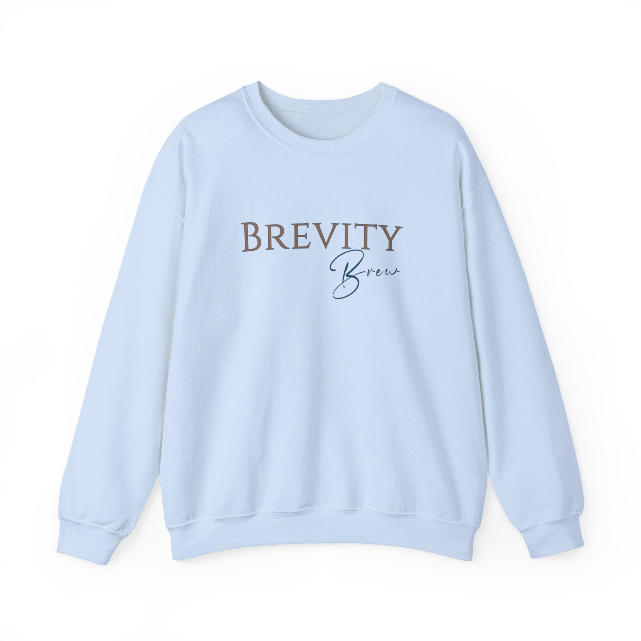 Brevity Brew Crewneck Sweatshirt – Minimal White Embroidered Pullover