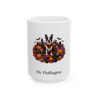 Personalized Boston Terrier dog Halloween mug, 11oz white ceramic, with custom pet name on front