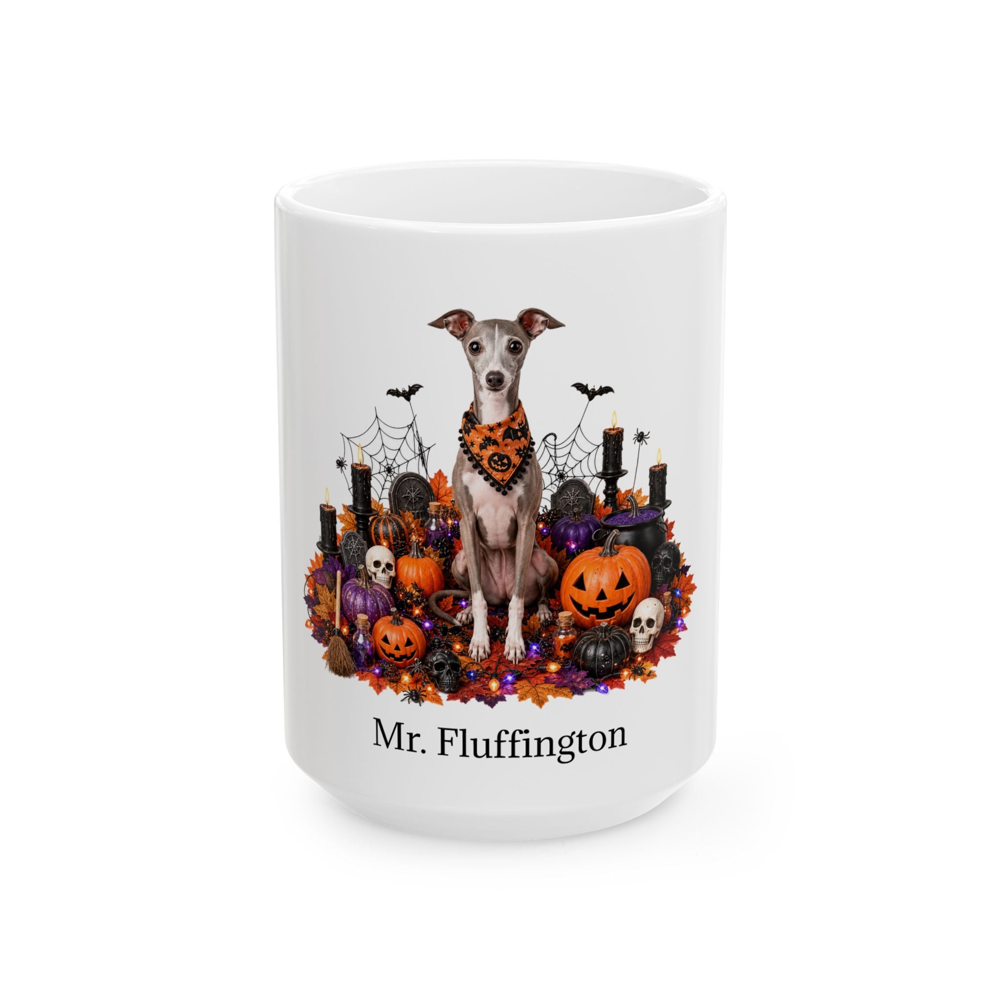 Personalized Italian Greyhound Halloween mug, alternate product view