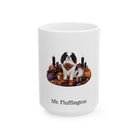 Personalized Japanese Chin dog Halloween mug, 15oz white ceramic, with custom pet name on front