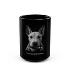 Personalized Bull Terrier black ceramic coffee mug with custom dog name
