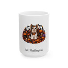 Personalized Biewer Terrier dog Halloween mug, 11oz white ceramic, with custom pet name on front