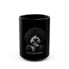 Personalized Portuguese Water Dog black ceramic coffee mug with custom dog name