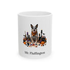 Personalized Australian Cattle Dog Halloween mug, 15oz white ceramic, with custom pet name on front