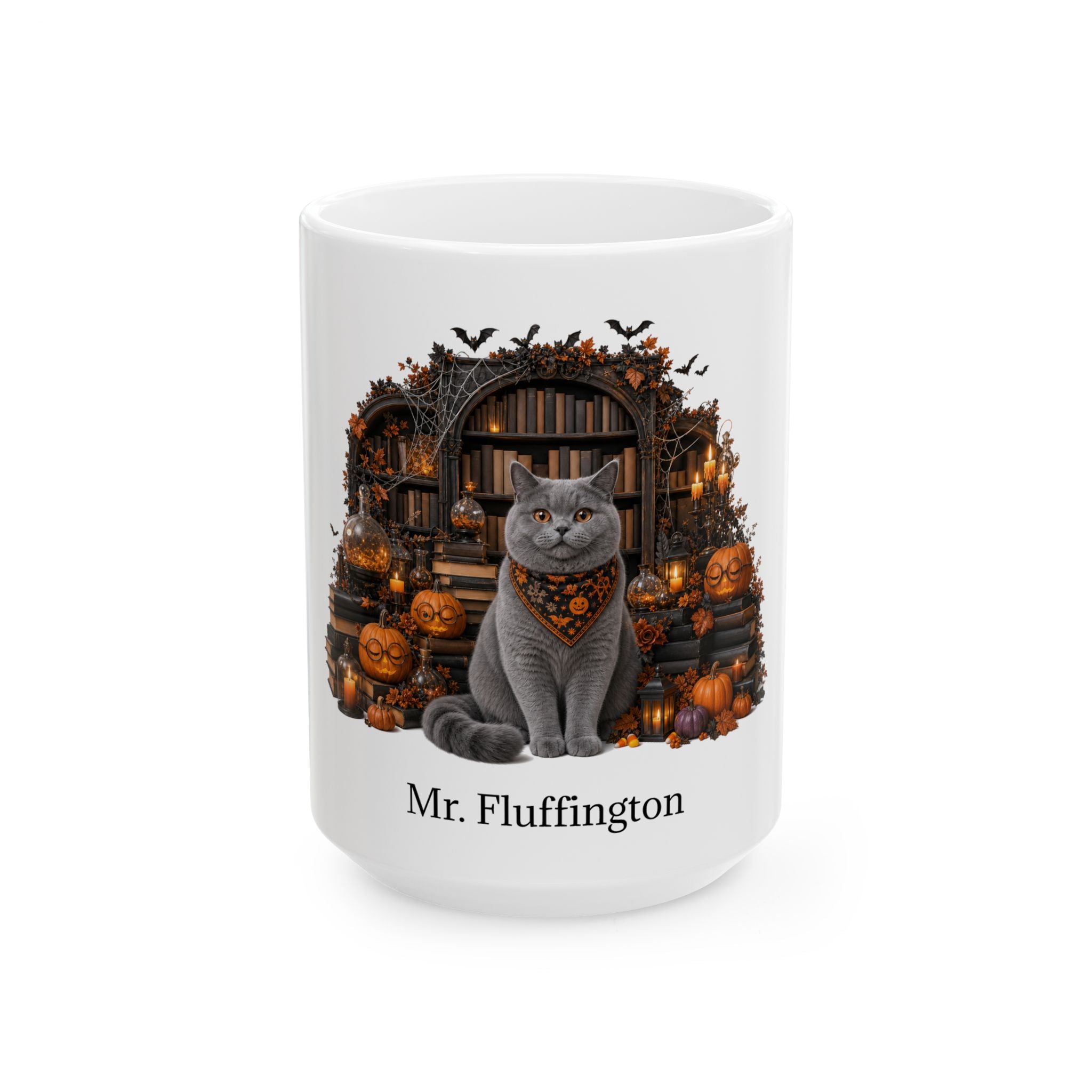 Personalized Chartreux Cat Halloween Mug – Custom Name