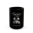 Personalized Miniature Schnauzer black ceramic coffee mug with custom dog name