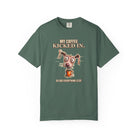 Coffee Kicked In - Dark Color T-Shirt - Funny Dog Coffee Shirt