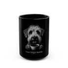 Personalized Soft-Coated Wheaten Terrier black ceramic coffee mug with custom dog name