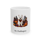 Personalized West Highland White Terrier dog Halloween mug, 15oz white ceramic, with custom pet name on front