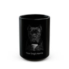 Personalized Cane Corso Clipped black ceramic coffee mug with custom dog name